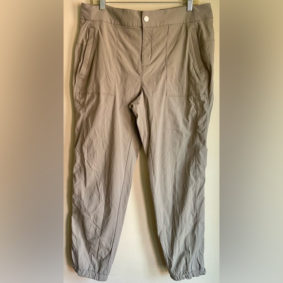 Athleta Jogger Pants Khaki Tan Size 16 Active Wear - Picture 1 of 5